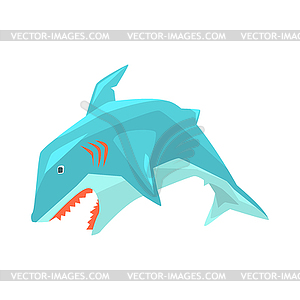 Great White Shark Marine Fish Жизнь в теплом море - векторное изображение клипарта