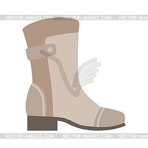Grey Wellington Boot, Footwear Flat Icon, Shoes - vector clipart