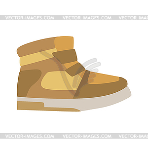 Autumn Season Leather Trainer Shoe, Footwear Flat - vector clipart