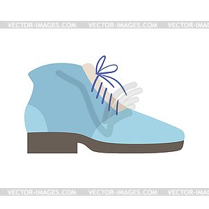 Blue Lace-up Shoe, Footwear Flat Icon, Shoes Store - vector clipart