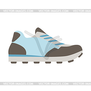 Синий Запуск Sneaker, обувь Flat Icon, обувь - векторный рисунок