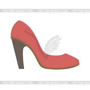 Classy Red Stiletto Shoe, Footwear Flat Icon, - vector image