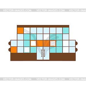 Ugly Shopping Mall Modern Building Exterior Design - vector image