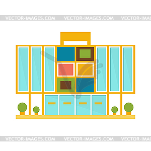 Weird Minimalistic Colorful Shopping Mall Modern - vector clip art