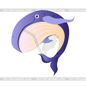 Cachalot or sperm whale, sea creature. Colorful - vector image