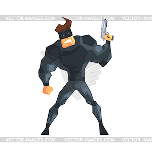 Secret Service Male Agent Taking Cover Undercover. - royalty-free vector clipart