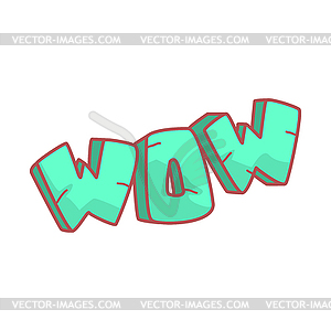 Word Wow written in cartoon style, colorful - royalty-free vector image