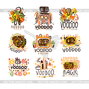 Voodoo and magic set for label design. Spiritual, - vector clipart