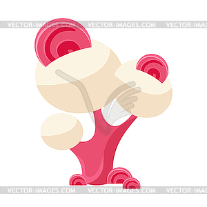 Tree made of white marshmallow and pink candies. - vector image