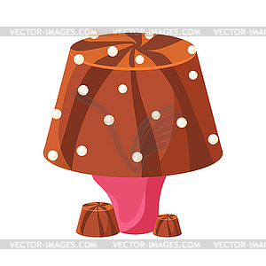Table lamp made of chocolate. Colorful cartoon - vector clipart