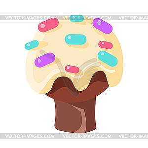 Chocolate cake tree overed with white icing and - royalty-free vector image