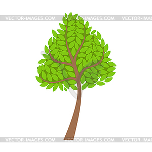 Зеленое дерево, элемент ландшафта. Красочный мультяшный - изображение в векторе / векторный клипарт
