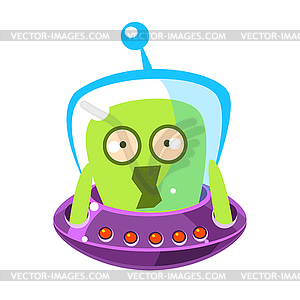 Испуганный зеленый инопланетянин, милый мультяшный монстр. красочный - клипарт в векторе