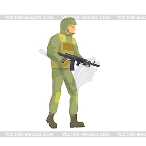 Army soldier. Men in camouflage combat uniform - vector image