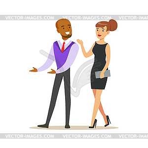 Young couple of handsome elegant man and beatuful - vector image