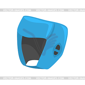 Blue boxing helmet to protect head. Colorful cartoon - vector clipart / vector image