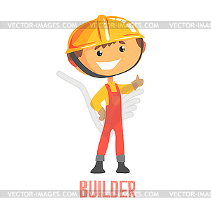 Builder, construction worker repairman. Colorful - vector image