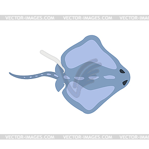Blue Stingray Fish, Part Of Mediterranean Sea Marin - vector EPS clipart