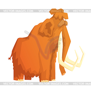 Mammoth, mammal ice age extinct animal, colorful - vector clipart