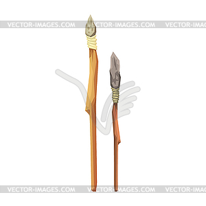 Ancient stone spears, - vector clipart