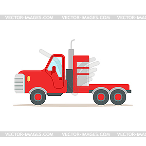 Red cargo truck colorful cartoon - vector clip art