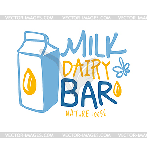 Milk dairy bar logo symbol. Colorful - vector image