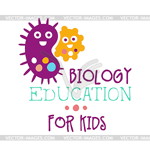 Biology education for kids logo symbol. Colorful - vector clipart