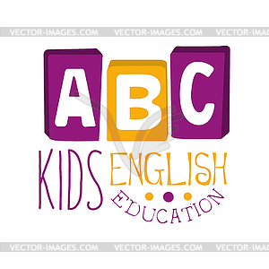 ABC english education for kids logo symbol. Colorfu - vector image