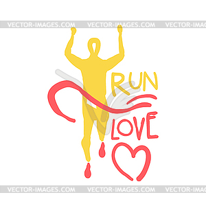 Run love logo symbol. Colorful - vector clipart