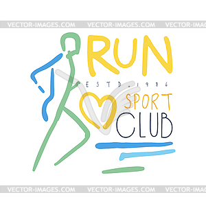 Run sport club logo symbol. Colorful - vector clip art