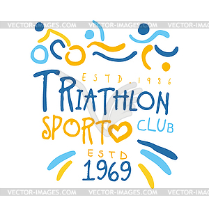 Triathlon sport since 1969 logo. Colorful - vector clipart