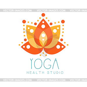 Yoga health studio logo symbol. Health and beauty - vector clipart