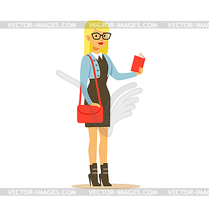 Student lifestyle colorful character - vector image