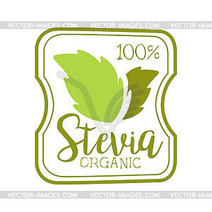 Органический символ логотипа Stevia. Здоровая этикетка продукта - векторный клипарт / векторное изображение