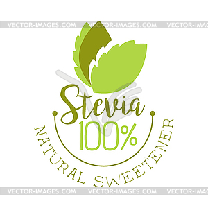 Stevia natural sweetener logo. Healthy product label - vector clip art