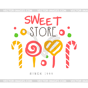 Sweet store, since 1959 logo. Colorful label - vector clipart