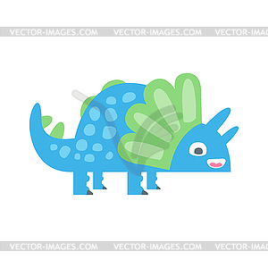 Cute funny colorful dinosaur. Prehistoric animal - vector image