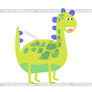 Cute funny green dinosaur. Prehistoric animal - vector clipart