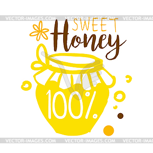 Сладкий мед, 100-процентный логотип. красочный - векторный клипарт EPS