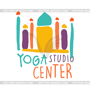 Yoga studio center logo, colorful - vector clipart