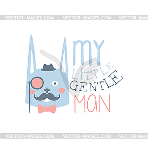 My little gentleman label, colorful - vector image