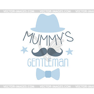 Mummys gentleman label, colorful - vector image