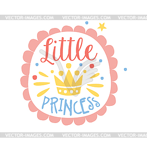 Little princess label, colorful - vector image