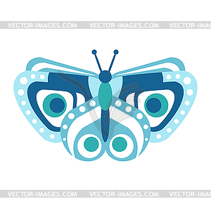 Cute blue butterfly - vector clip art