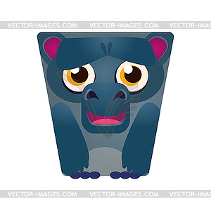 Cute cartoon geometric monkey, colorful cartoon - vector image