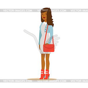 Young African American woman in fashionable clothes - royalty-free vector image