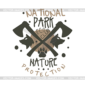 National park nature protection design template, - vector image