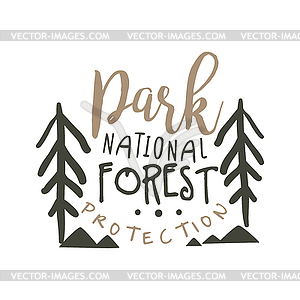 National park forest protection design template, - vector image