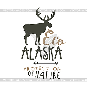 Eco Alaska protection of nature promo sign, - vector clipart