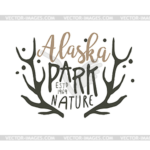 Alaska park nature since 1969 promo sign, - vector image